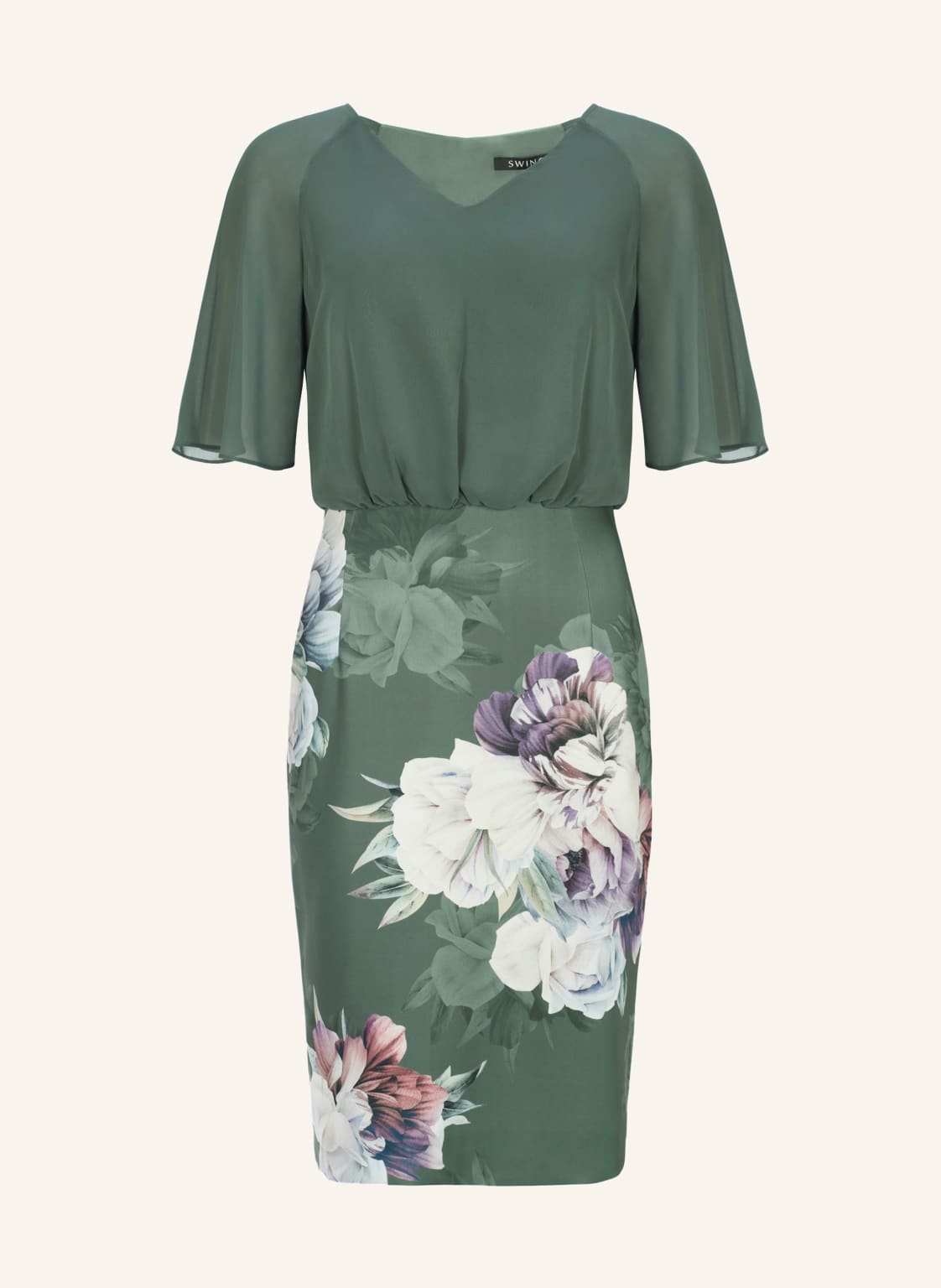Swing Cocktailkleid Im Materialmix gruen Swing Cocktailkleid Im Materialmix gruen von SWING
