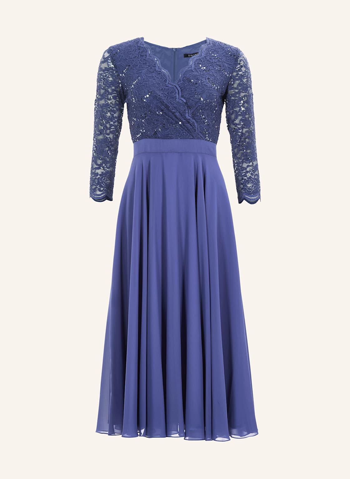 Swing Cocktailkleid Mit 3/4-Arm Und Spitze blau Swing Cocktailkleid Mit 3/4-Arm Und Spitze blau von SWING