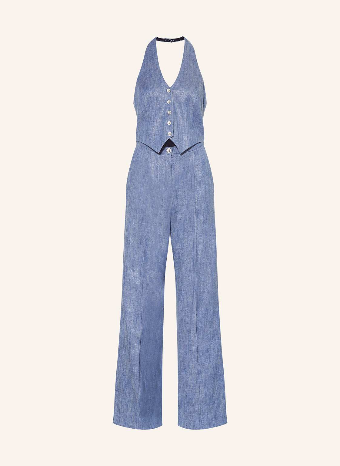 Swing Jumpsuit In Jeansoptik Mit Glitzergarn blau von SWING