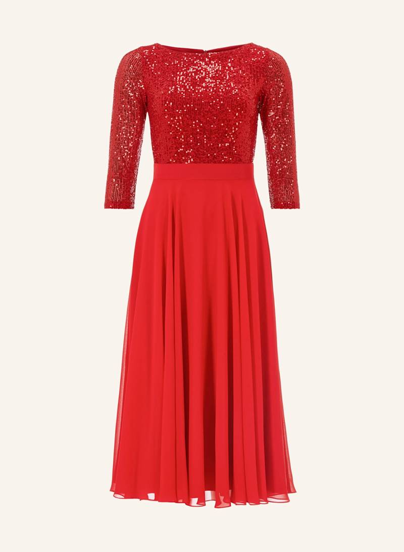 Swing Kleid Mit 3/4-Arm Und Pailletten rot von SWING