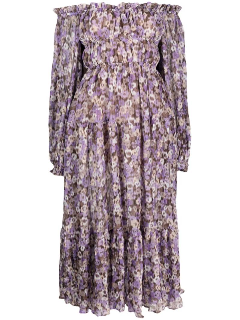 Sabina Musayev floral-print off-shoulder midi dress - Purple von Sabina Musayev