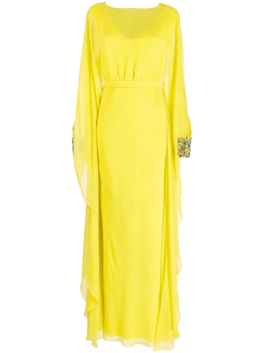 Sachin & Babi Aphrodite draped chiffon gown - Yellow von Sachin & Babi