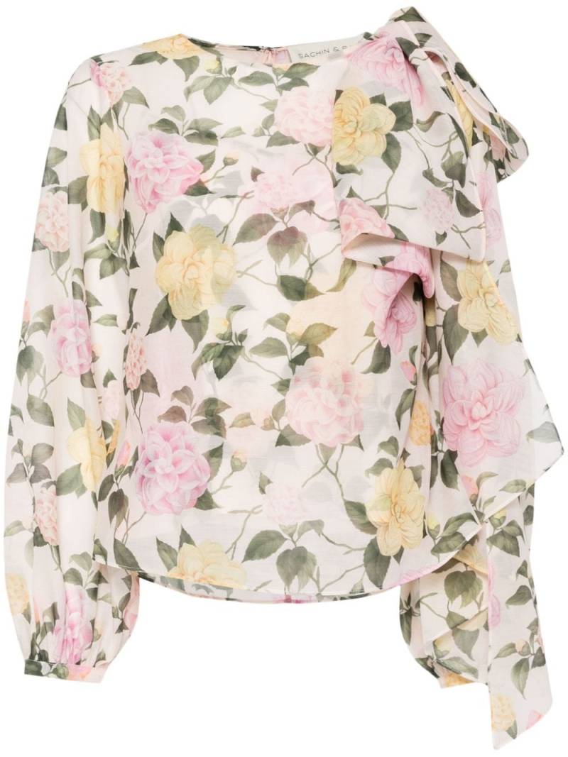 Sachin & Babi Charlotte floral-print organza blouse - Neutrals von Sachin & Babi