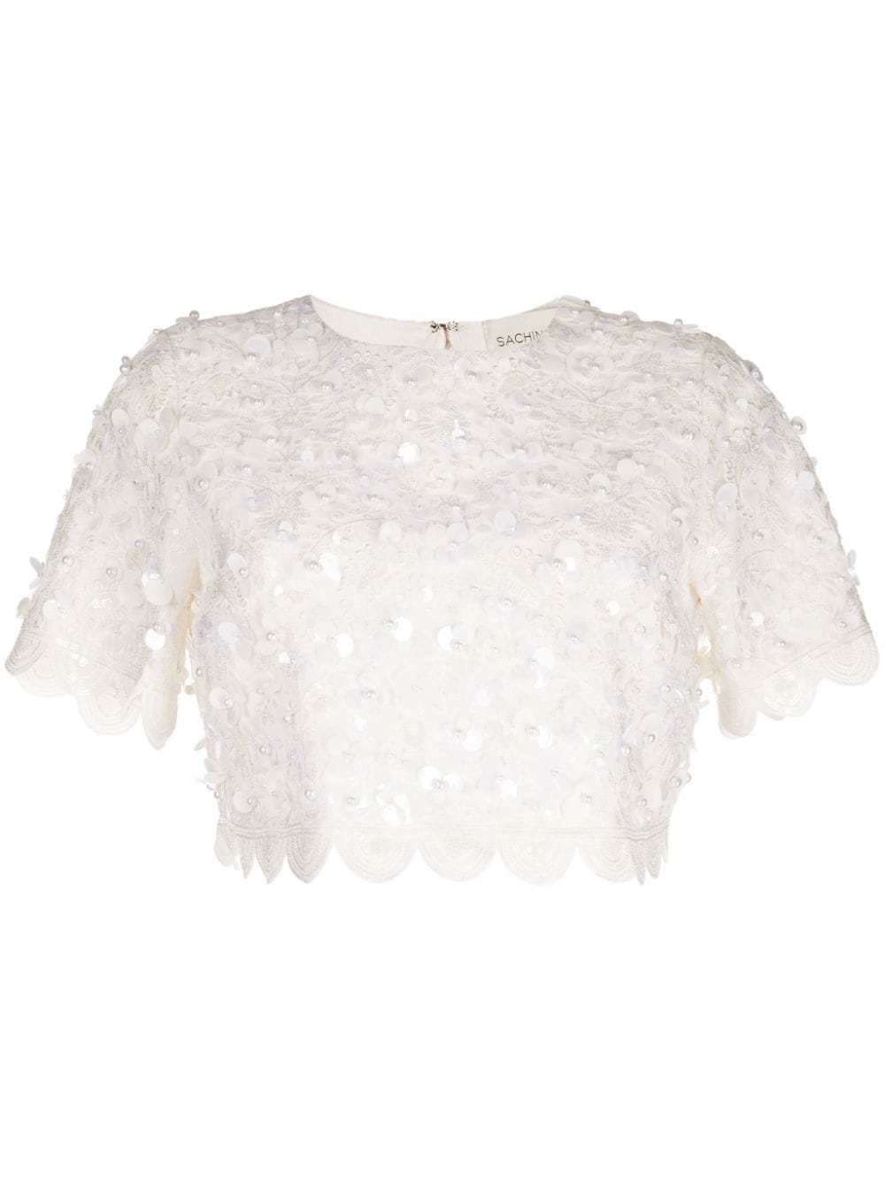 Sachin & Babi Naya floral-appliqué crop top - White von Sachin & Babi