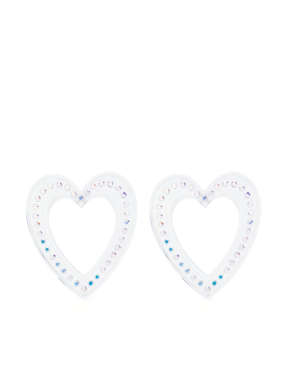 SafSafu Big Heart crystal-embellished earrings - Neutrals von SafSafu