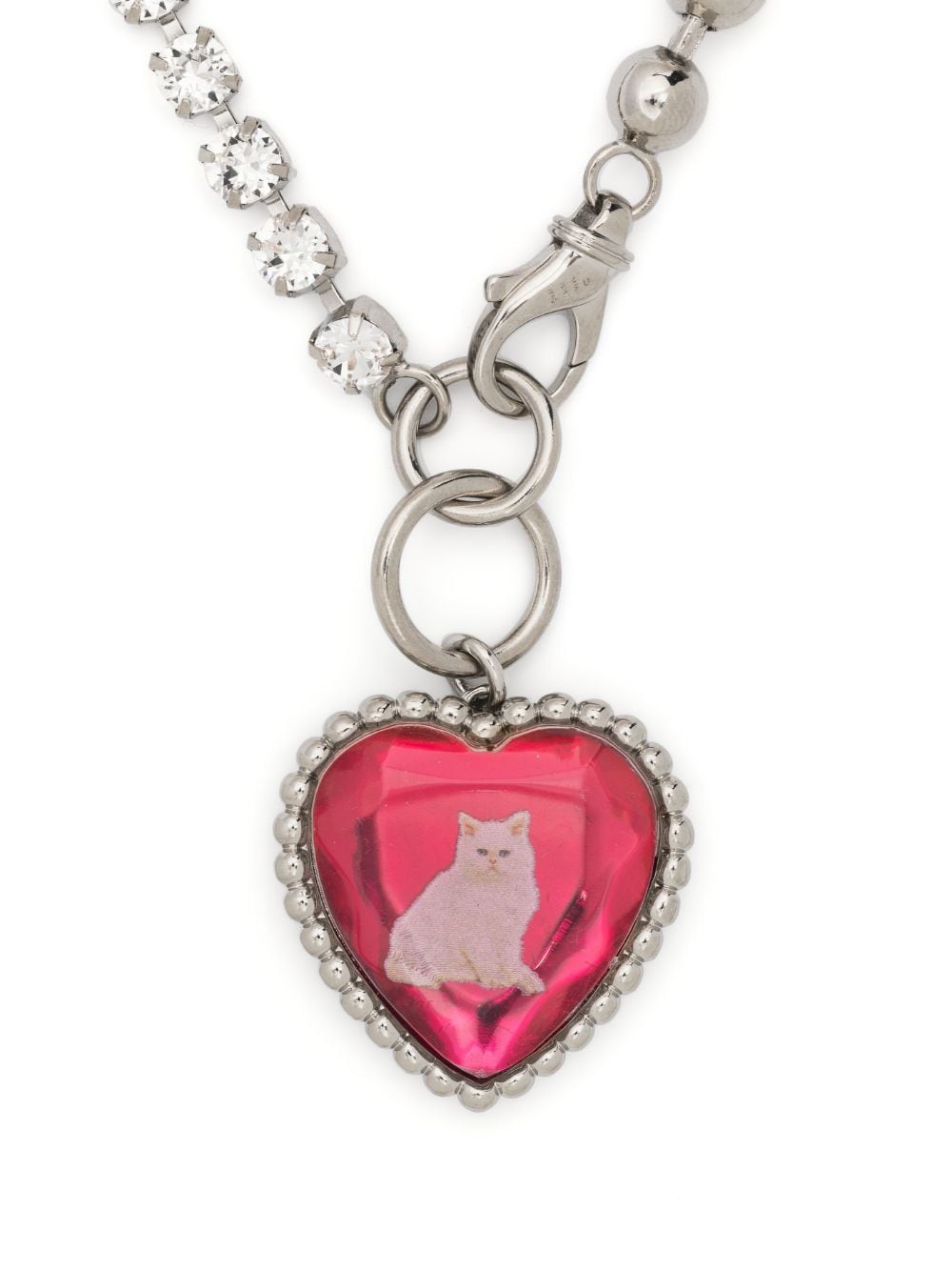 SafSafu crystal-embellished heart necklace - Silver von SafSafu