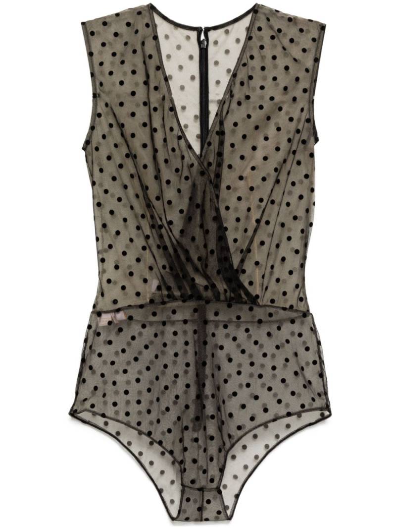 Saiid Kobeisy Dotted tulle bodysuit - Black von Saiid Kobeisy