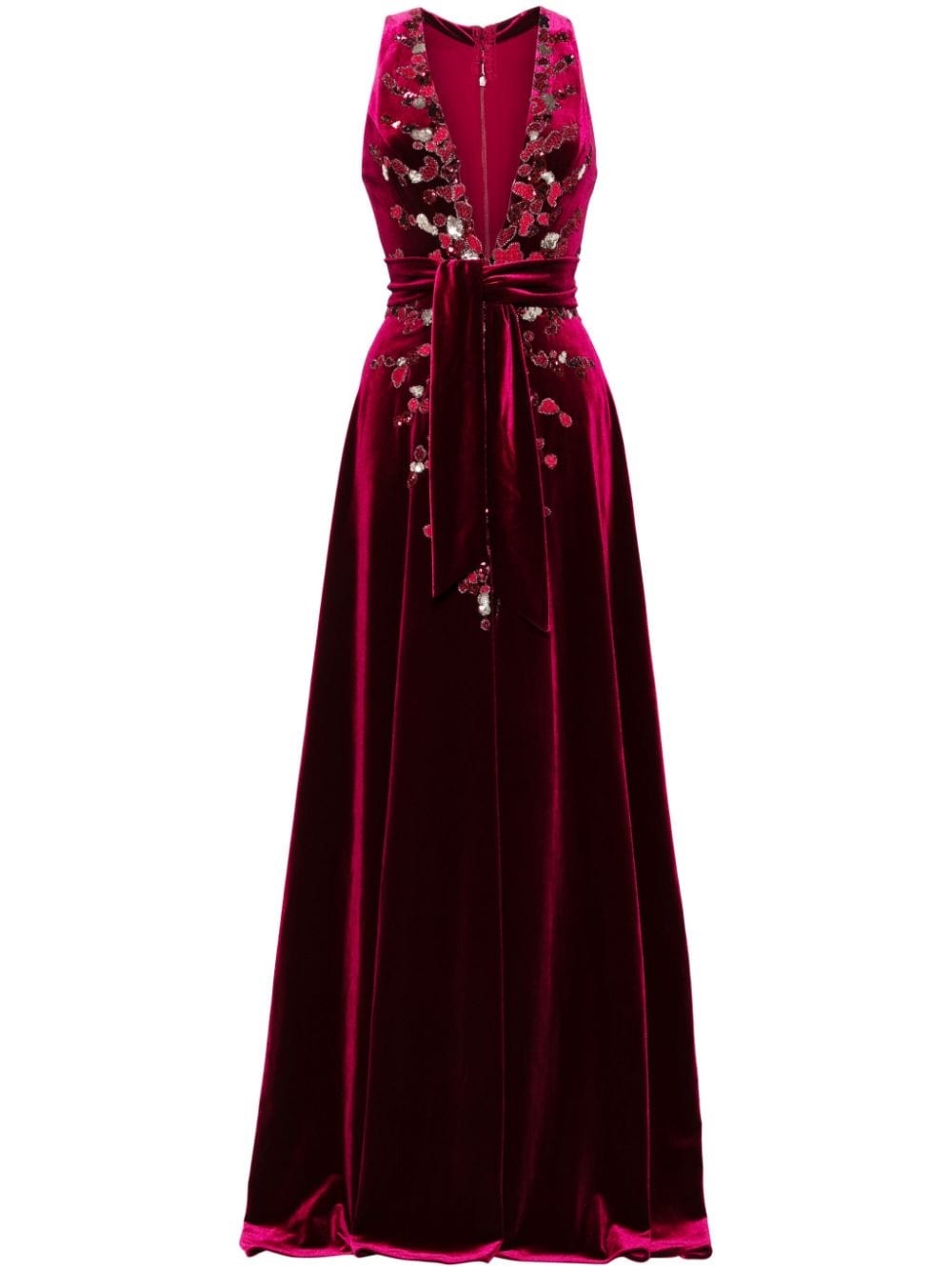 Saiid Kobeisy V-neck embroidered velvet dress von Saiid Kobeisy