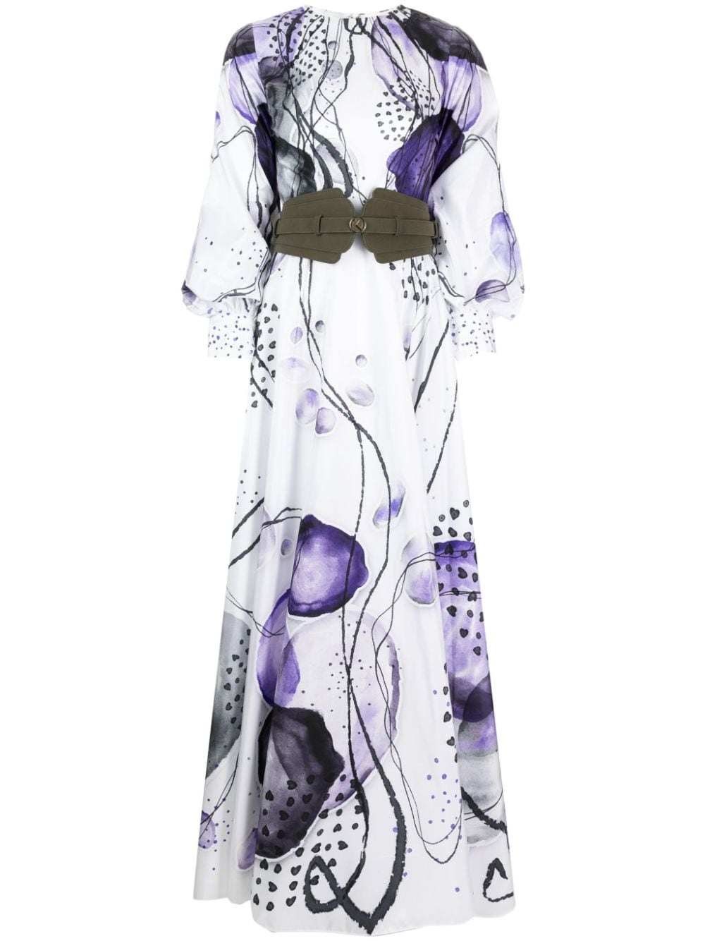 Saiid Kobeisy abstract-print taffeta maxi dress - Purple von Saiid Kobeisy