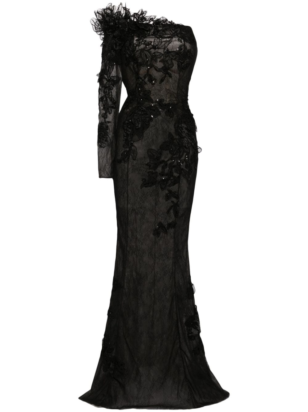 Saiid Kobeisy beaded lace gown - Black von Saiid Kobeisy