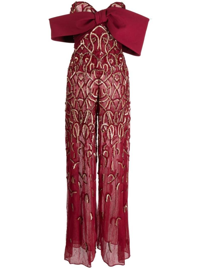 Saiid Kobeisy beaded off-shoulder jumpsuit - Red von Saiid Kobeisy