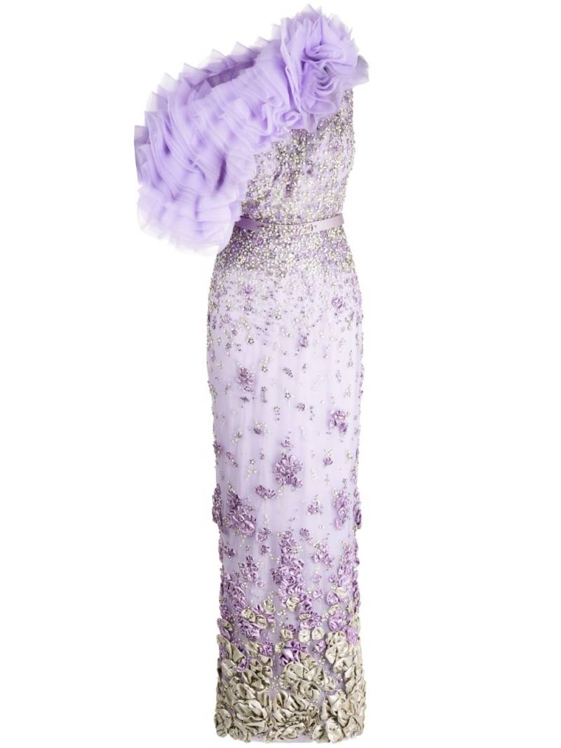 Saiid Kobeisy beaded tulle long dress - Purple von Saiid Kobeisy