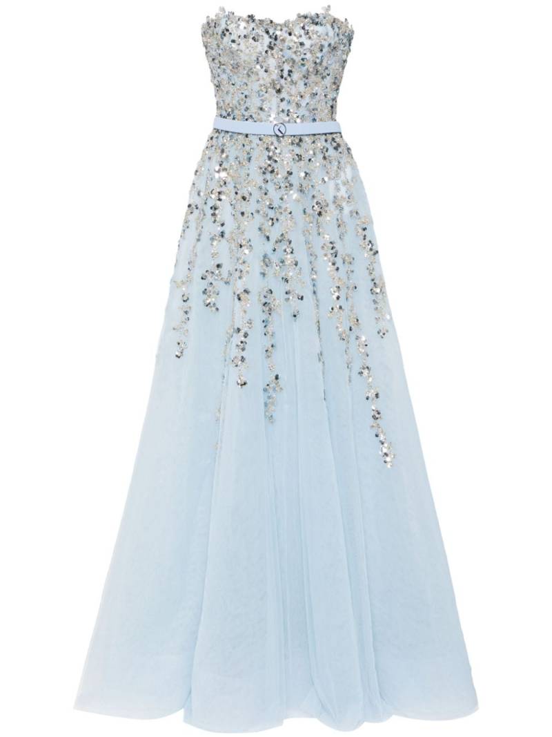 Saiid Kobeisy beaded tulle strapless gown - Blue von Saiid Kobeisy