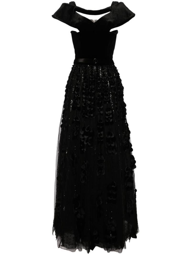 Saiid Kobeisy beaded velvet-top maxi dress - Black von Saiid Kobeisy