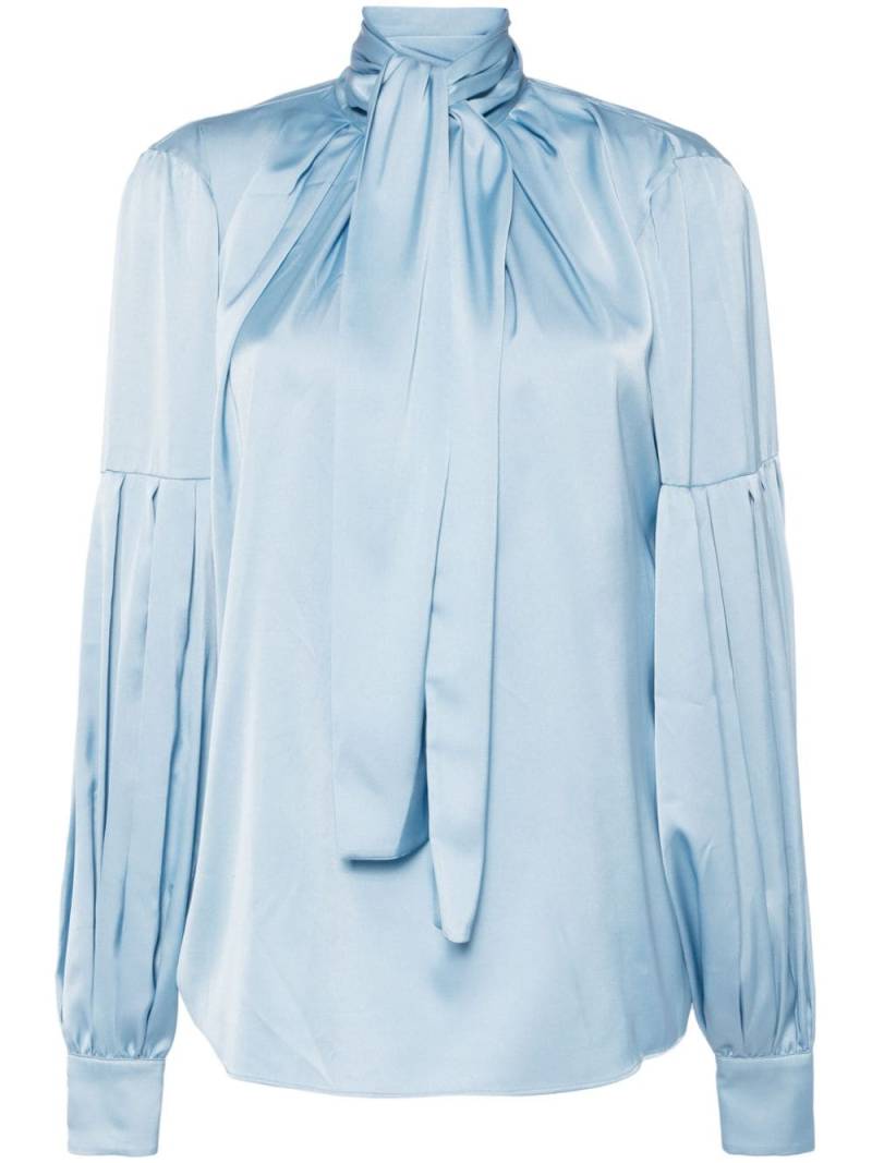 Saiid Kobeisy bow neck long-sleeve blouse - Blue von Saiid Kobeisy