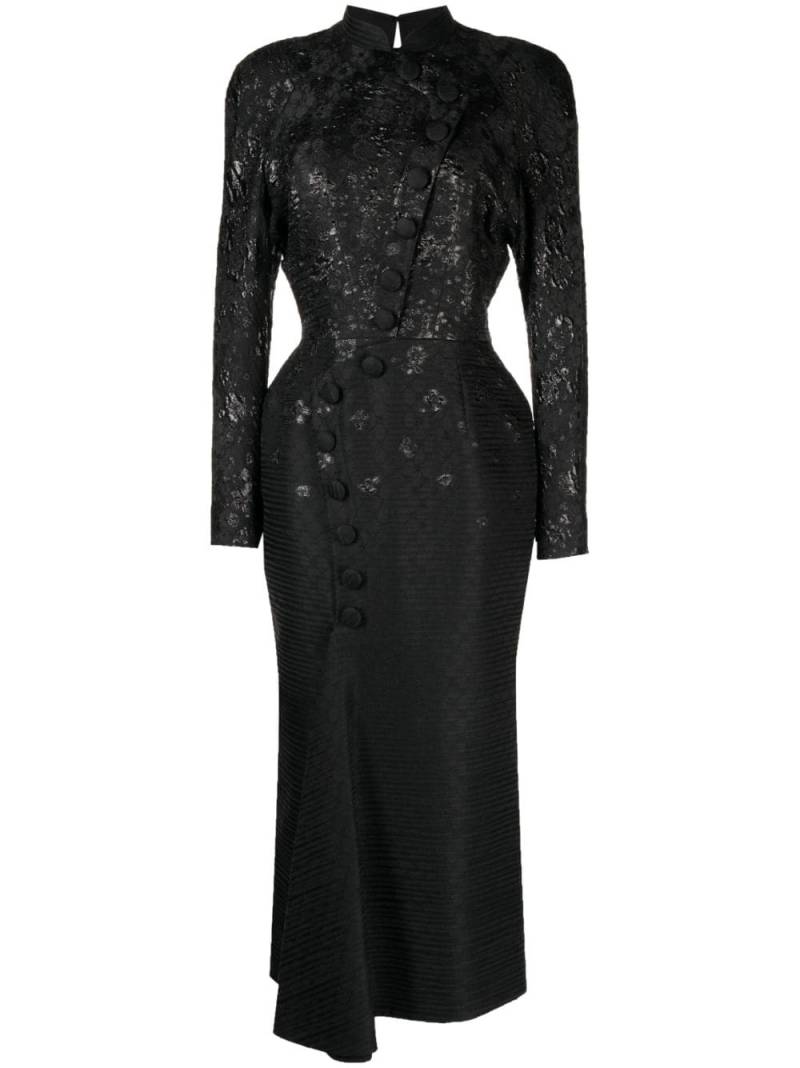 Saiid Kobeisy brocade-effect long-sleeve dress - Black von Saiid Kobeisy