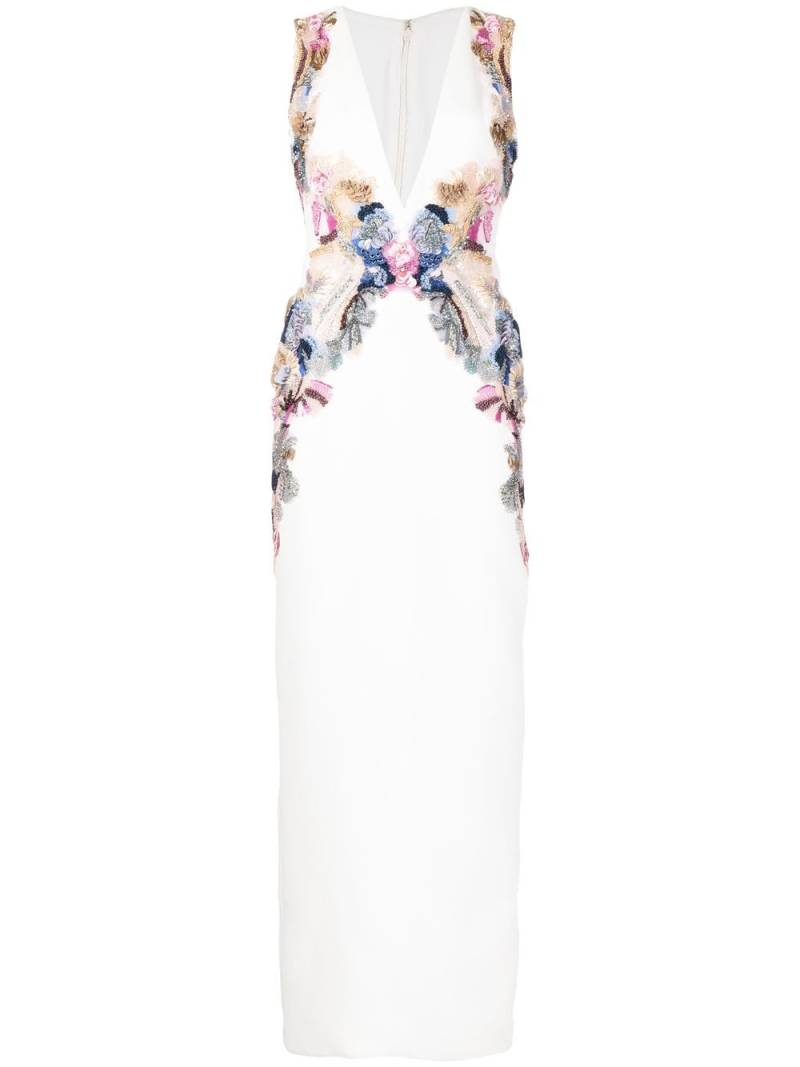 Saiid Kobeisy crepe beaded dress - White von Saiid Kobeisy