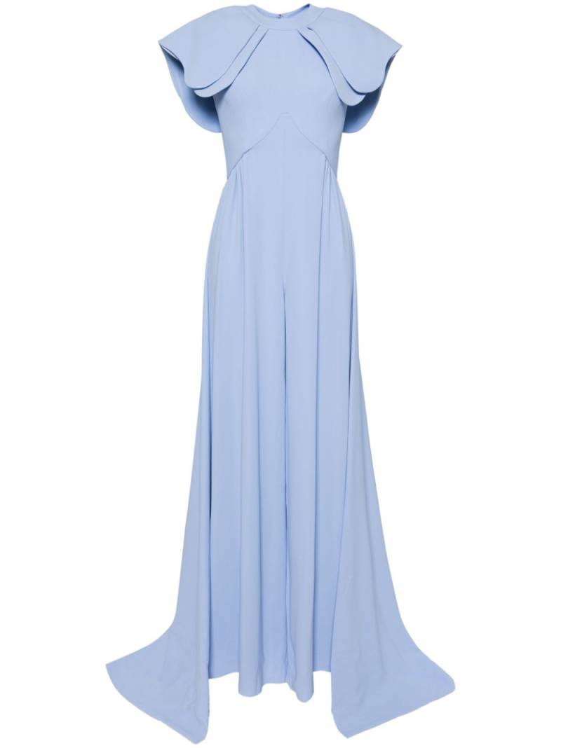 Saiid Kobeisy crepe jumpsuit with back overskirt - Blue von Saiid Kobeisy