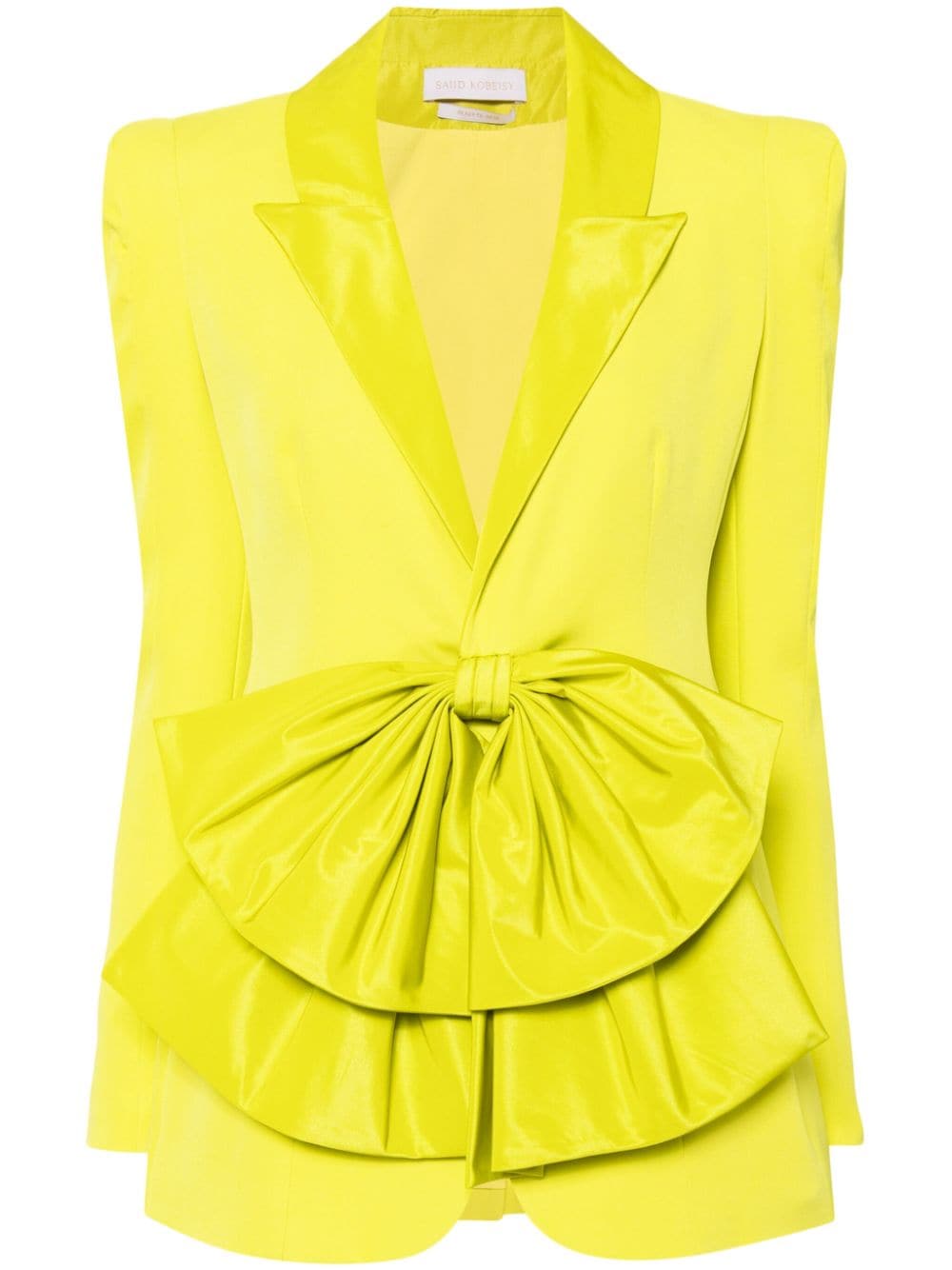 Saiid Kobeisy crepe tailored jacket with taffeta collar and bow - Green von Saiid Kobeisy