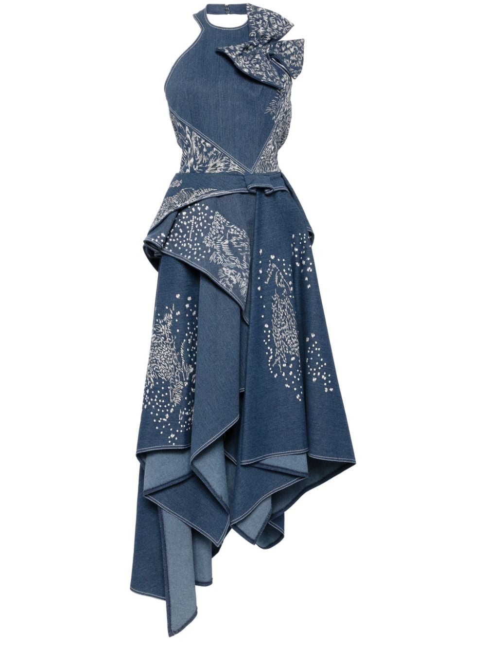 Saiid Kobeisy embroidered denim maxi dress - Blue von Saiid Kobeisy