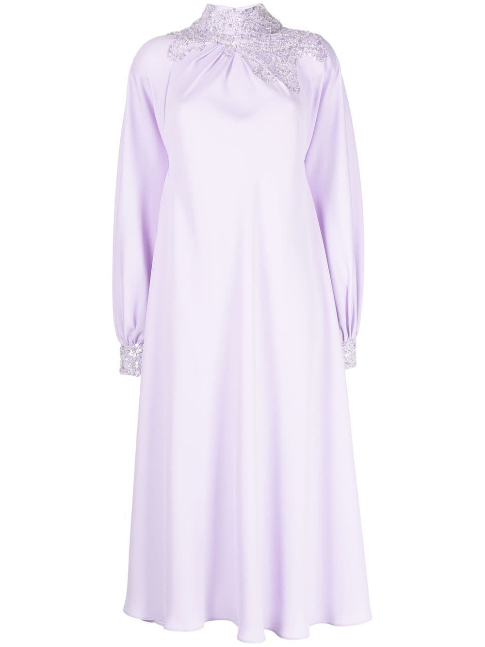 Saiid Kobeisy embroidered high-neck midi dress - Purple von Saiid Kobeisy