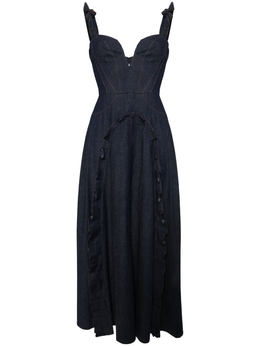 Saiid Kobeisy flared denim dress - Blue von Saiid Kobeisy