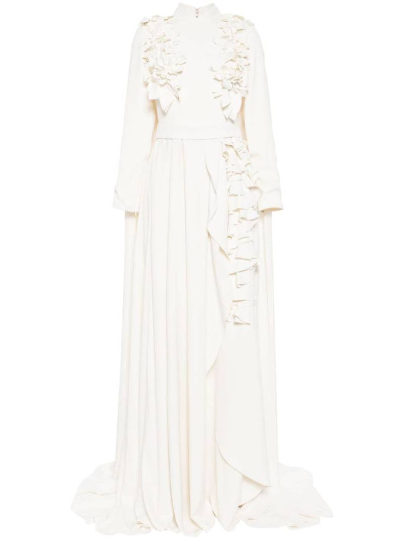 Saiid Kobeisy floral-appliqué maxi dress - Neutrals von Saiid Kobeisy