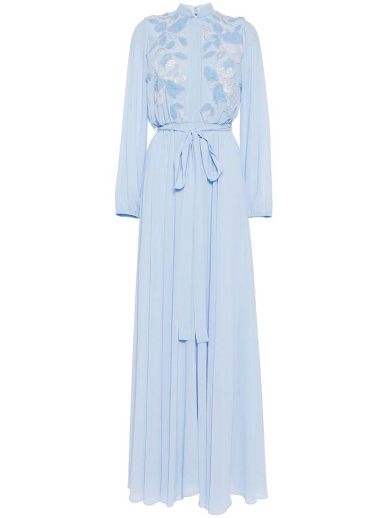 Saiid Kobeisy floral-embroidered kaftan dress - Blue von Saiid Kobeisy