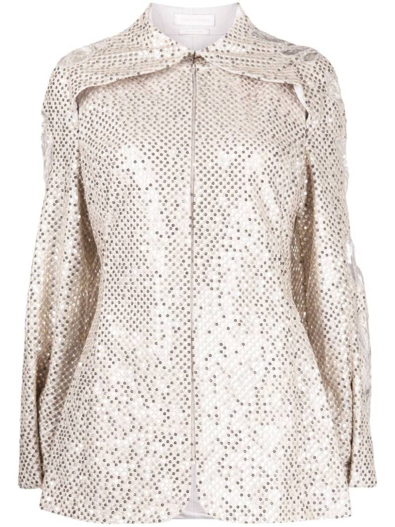 Saiid Kobeisy floral-embroidered sequin-embellished jacket - Silver von Saiid Kobeisy