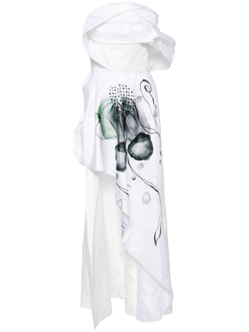 Saiid Kobeisy graphic-print off-shoulder dress - White von Saiid Kobeisy