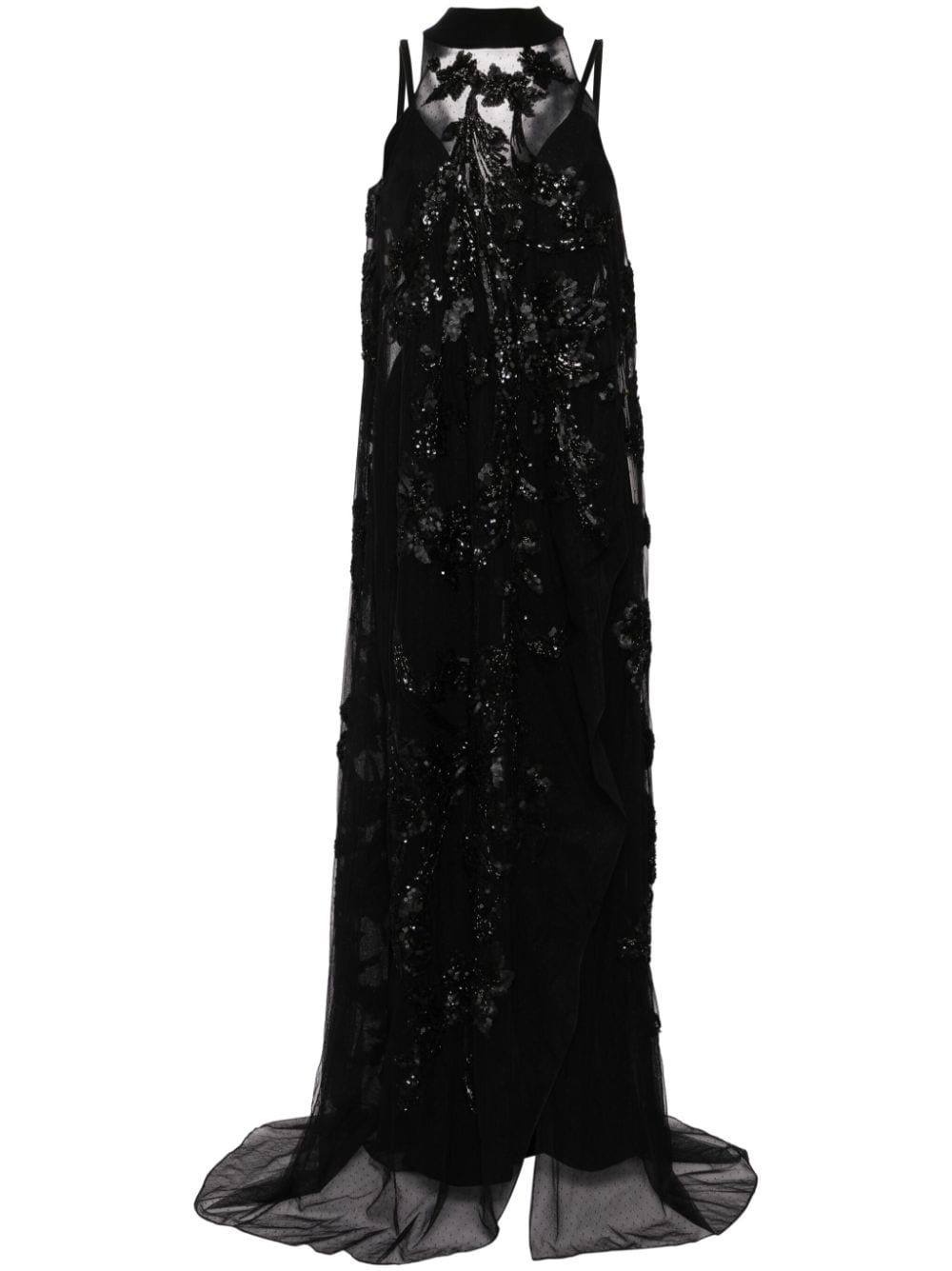 Saiid Kobeisy jumpsuit with beaded maxi top - Black von Saiid Kobeisy