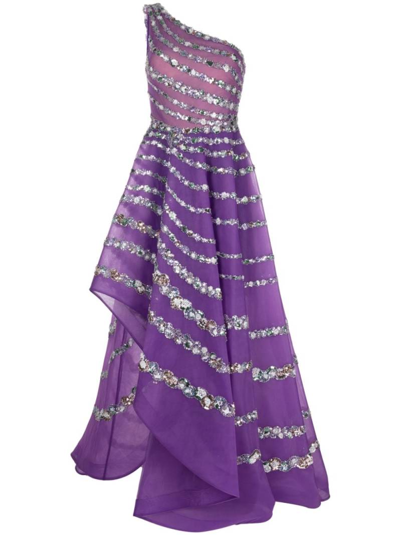 Saiid Kobeisy one-shoulder beaded tulle dress - Purple von Saiid Kobeisy