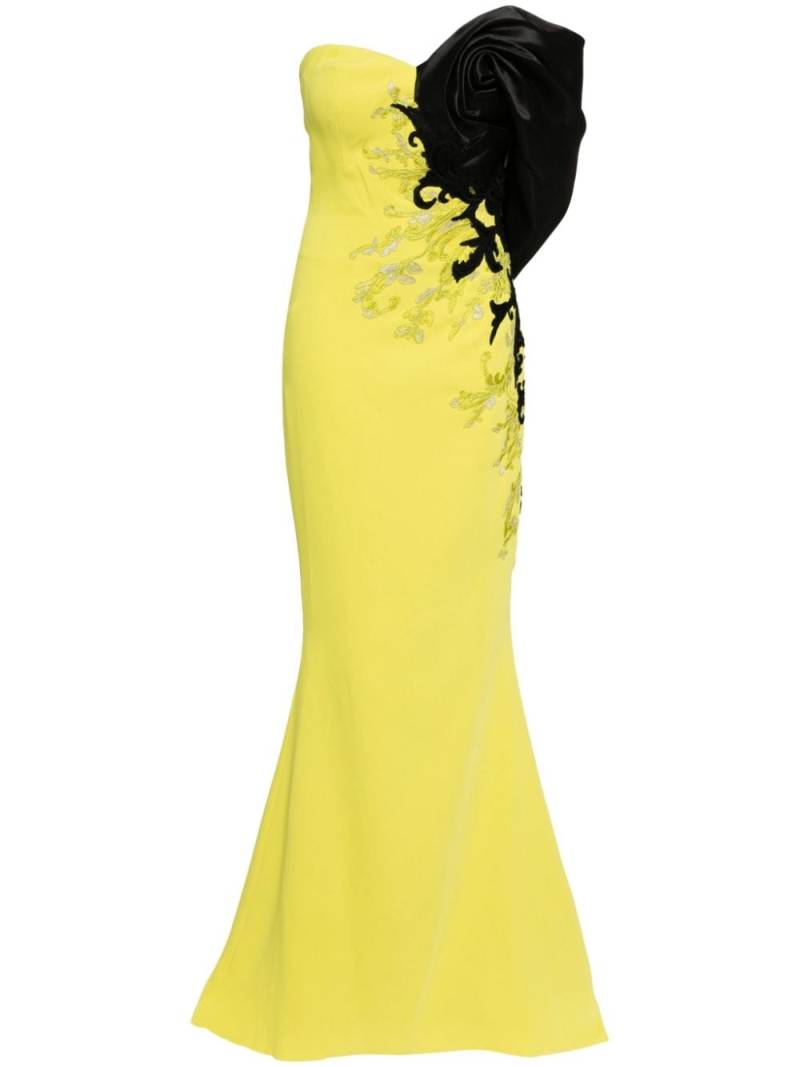 Saiid Kobeisy one-shoulder embroidered gown - Yellow von Saiid Kobeisy