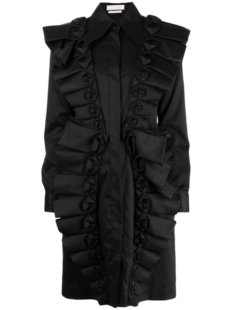 Saiid Kobeisy pleat-detail shirt dress - Black von Saiid Kobeisy