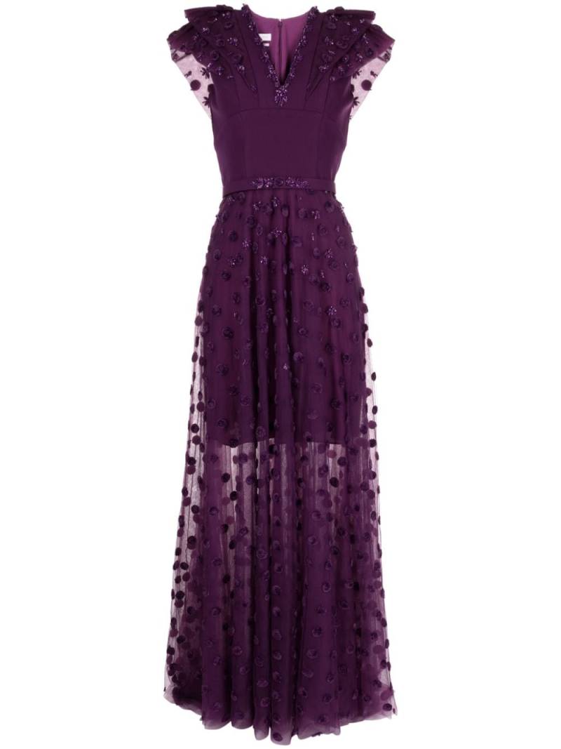 Saiid Kobeisy polka dot beaded tulle dress - Purple von Saiid Kobeisy