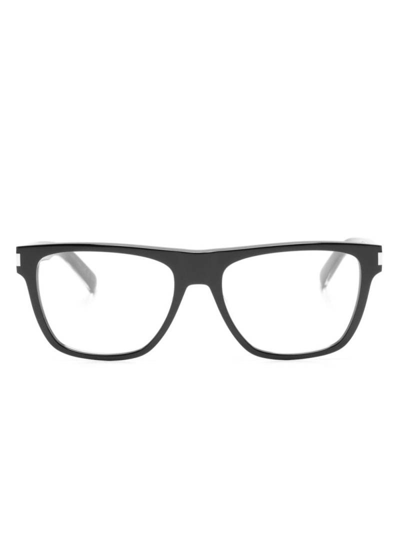 Saint Laurent Eyewear engraved-logo square-frame glasses - Black von Saint Laurent Eyewear