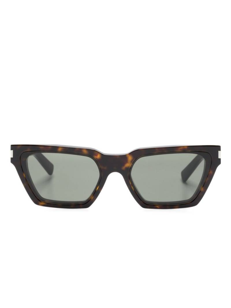 Saint Laurent Eyewear logo-engraved cat-eye sunglasses - Brown von Saint Laurent Eyewear