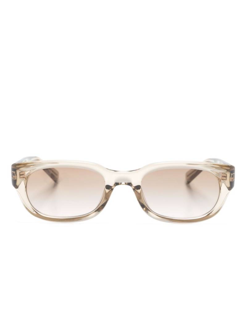 Saint Laurent Eyewear logo-engraved rectangle-frame sunglasses - Neutrals von Saint Laurent Eyewear