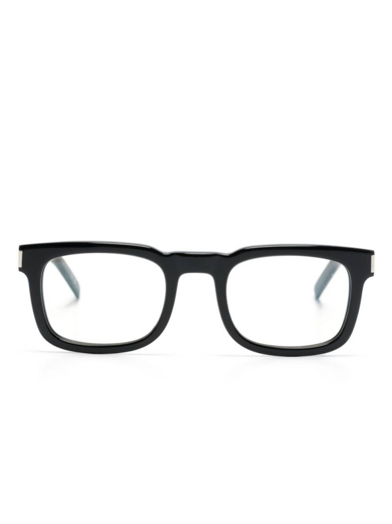 Saint Laurent Eyewear logo-engraved square-frame glasses - Black von Saint Laurent Eyewear