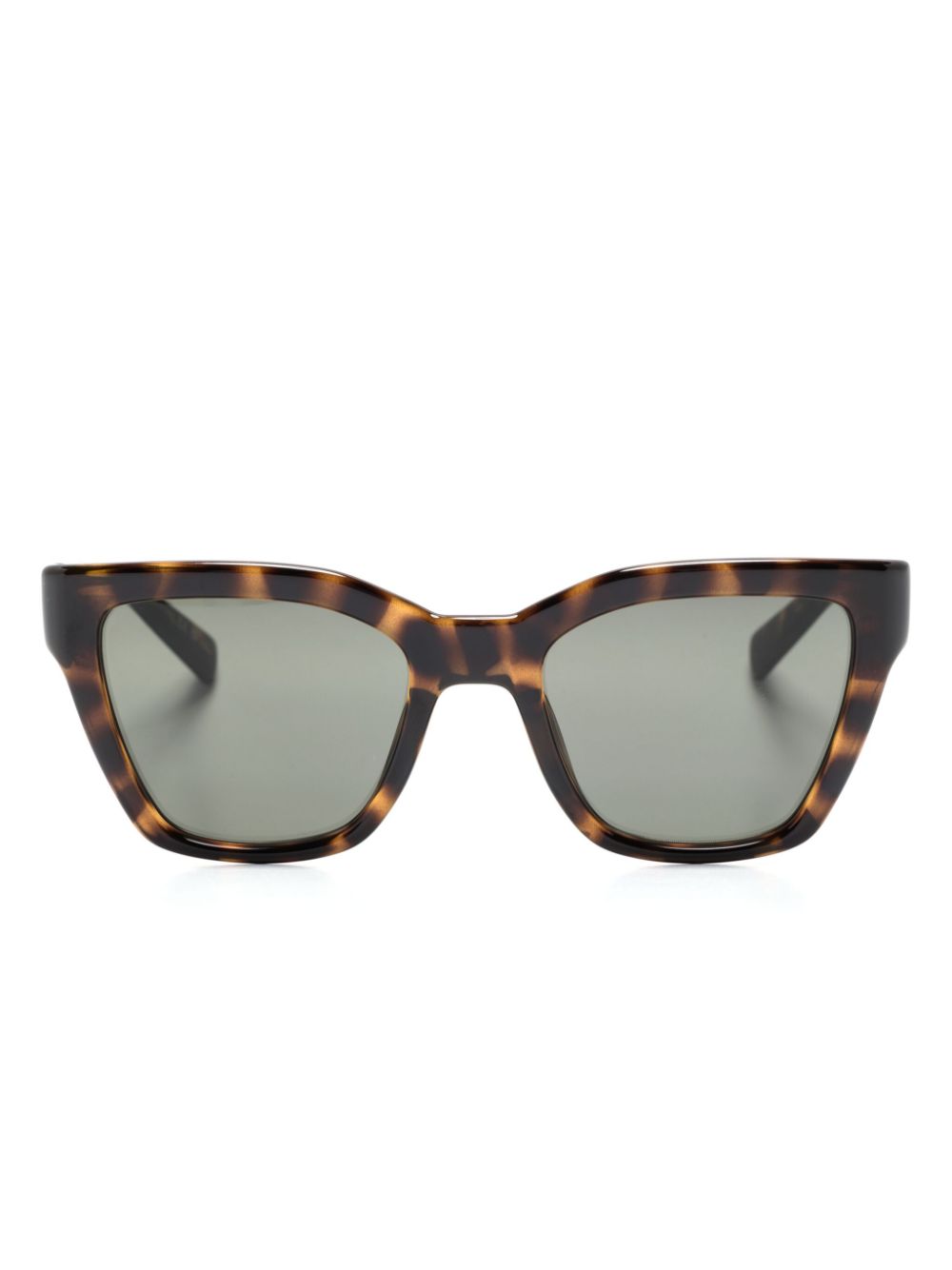 Saint Laurent Eyewear logo-engraved square-frame sunglasses - Brown von Saint Laurent Eyewear