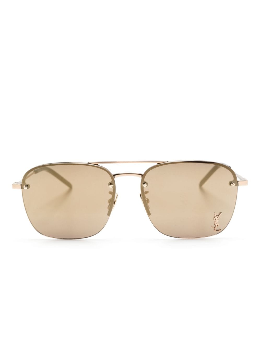 Saint Laurent Eyewear logo-plaque square sunglasses - Gold von Saint Laurent Eyewear