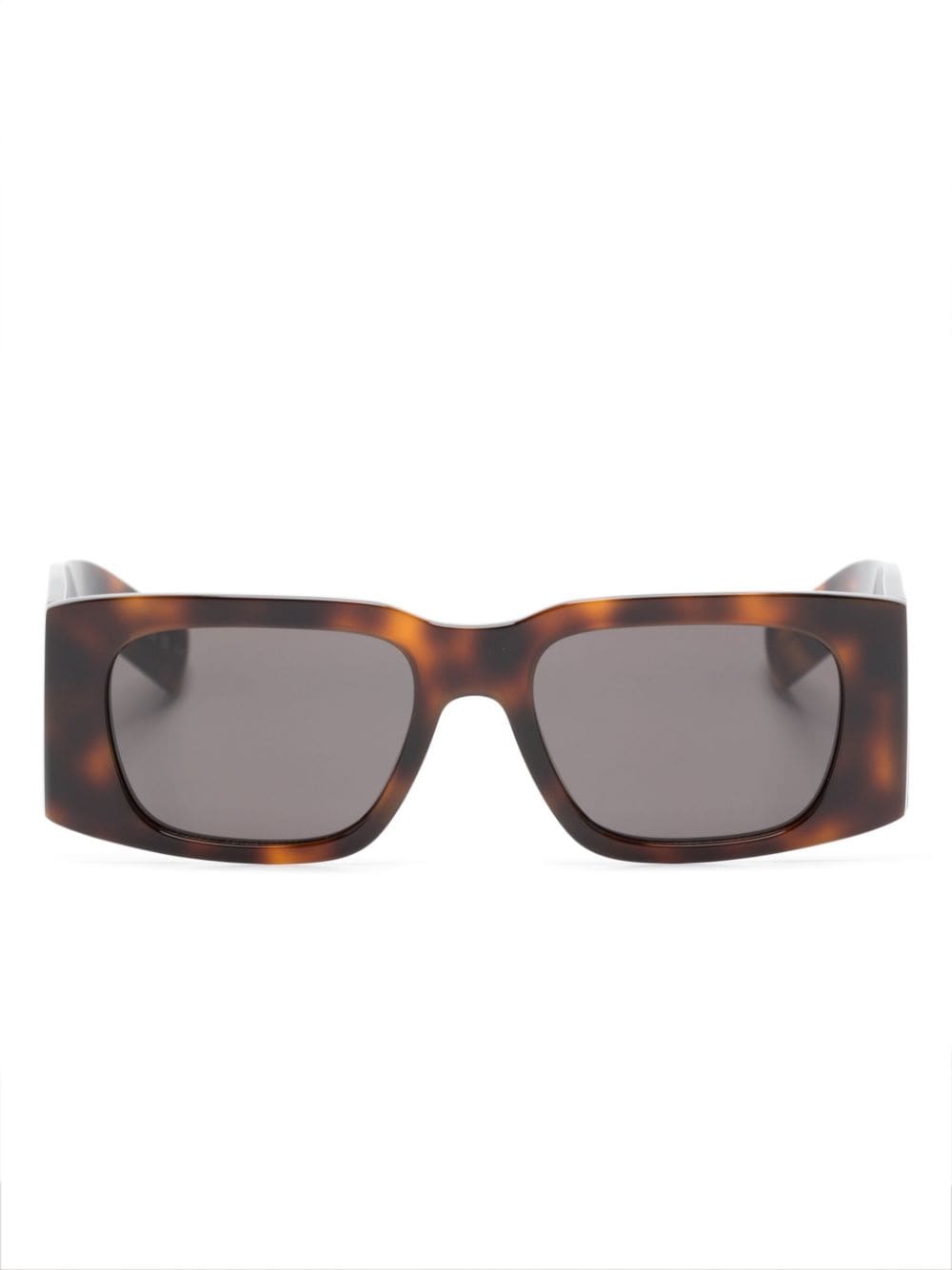 Saint Laurent Eyewear logo-print tortoiseshell-effect sunglasses - Brown von Saint Laurent Eyewear