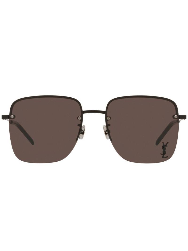 Saint Laurent Eyewear monogram square rimless sunglasses - Black von Saint Laurent Eyewear