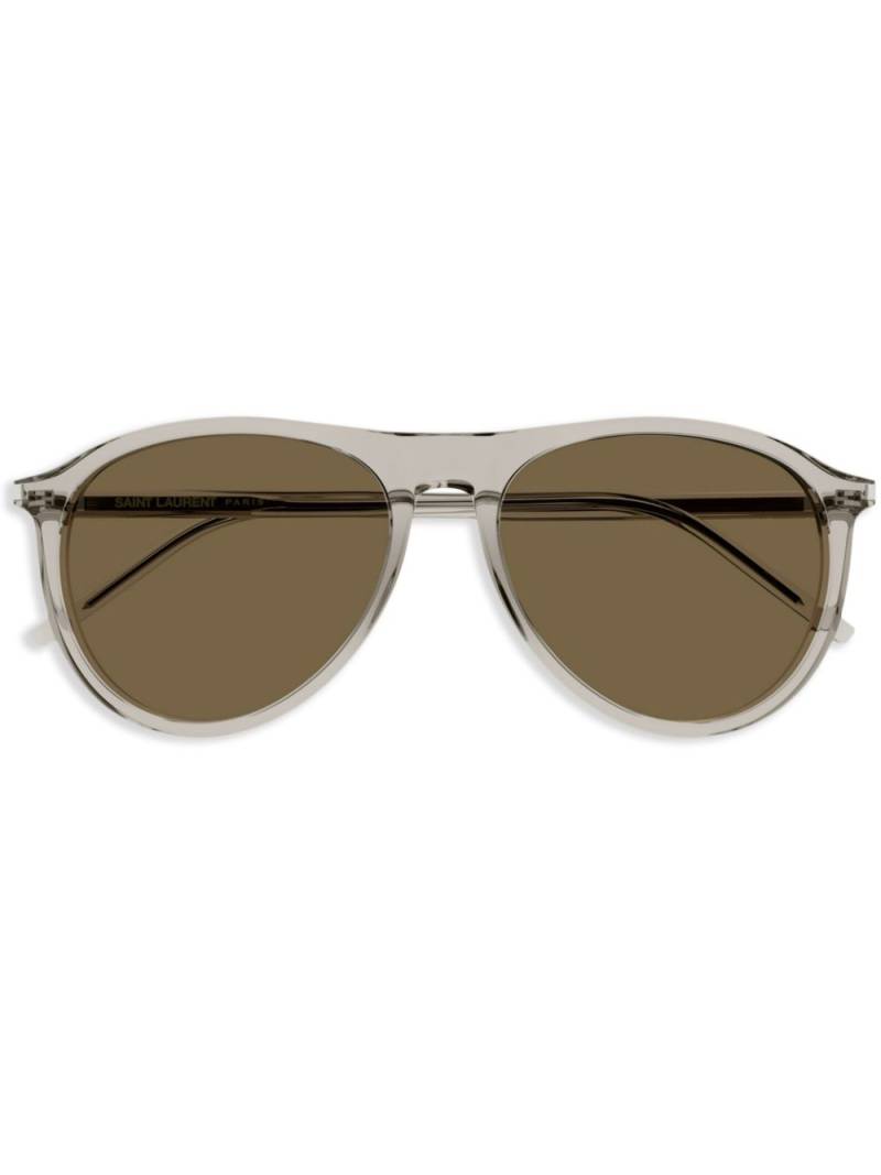 Saint Laurent Eyewear pilot-frame sunglasses - Neutrals von Saint Laurent Eyewear