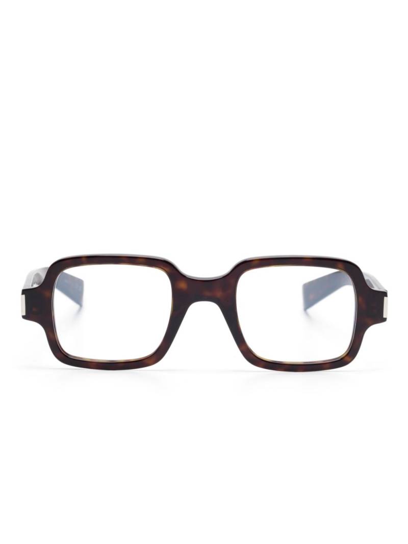 Saint Laurent Eyewear tortoiseshell-effect glasses - Brown von Saint Laurent Eyewear