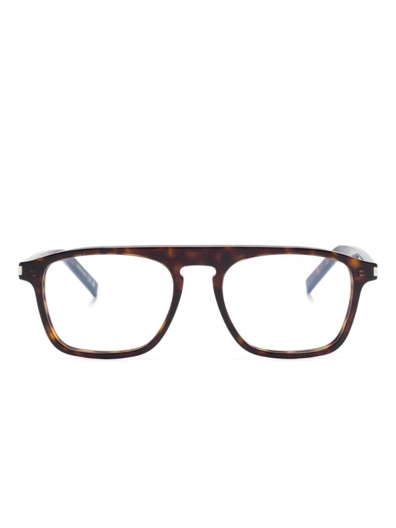 Saint Laurent Eyewear tortoiseshell-effect glasses - Brown von Saint Laurent Eyewear