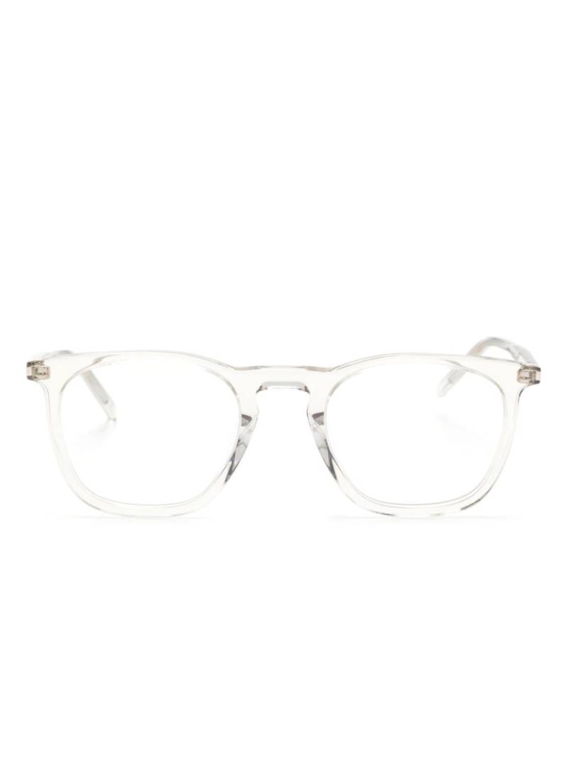 Saint Laurent Eyewear transparent square-frame glasses - Neutrals von Saint Laurent Eyewear