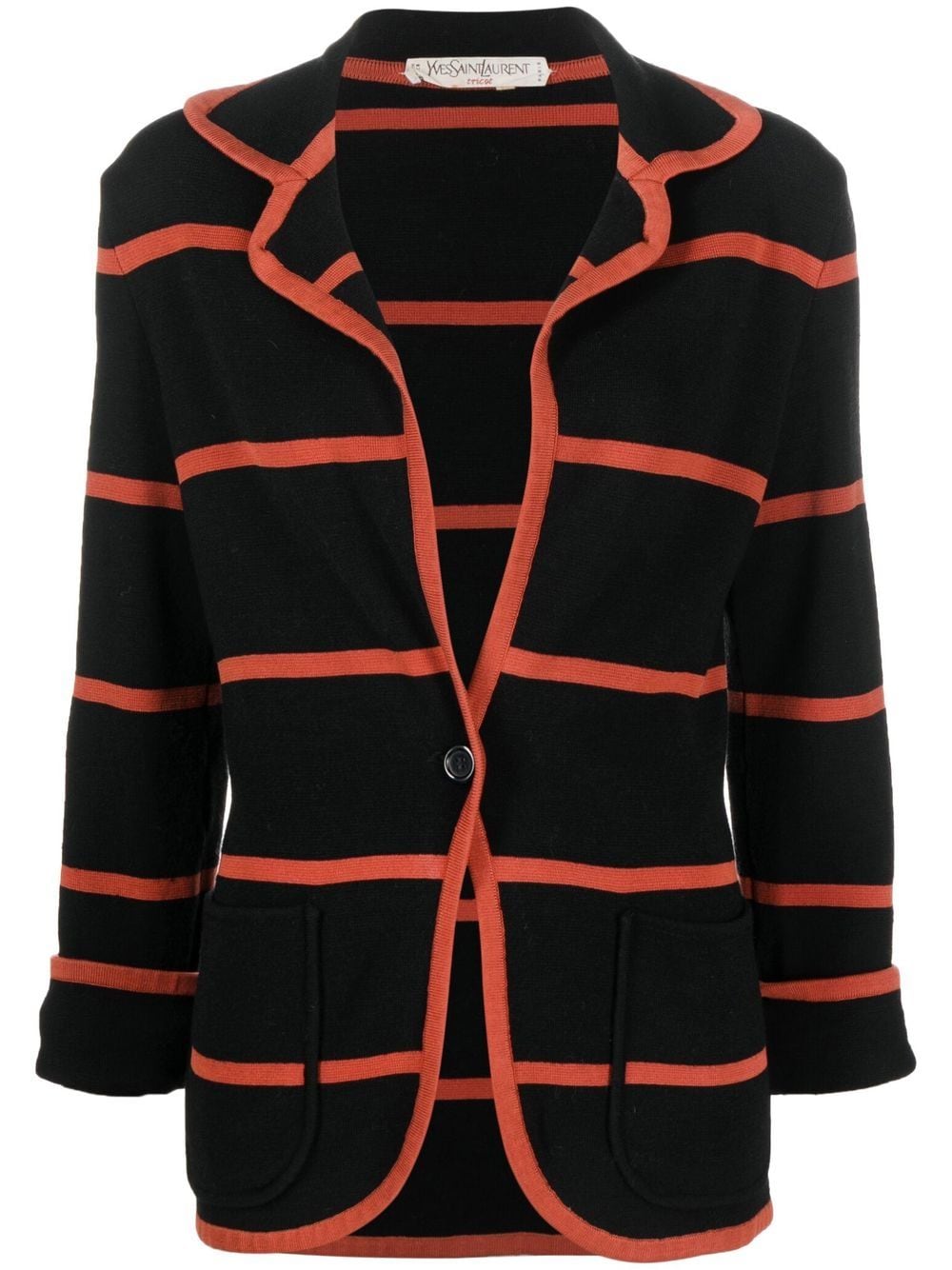 Saint Laurent Pre-Owned 1970s horizontal stripe blazer - Black von Saint Laurent Pre-Owned