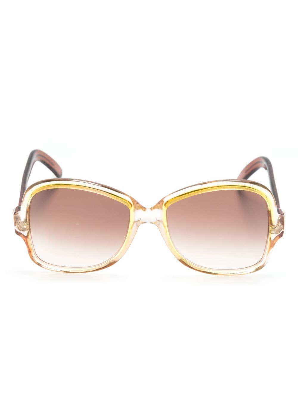 Saint Laurent Pre-Owned 1970s two-tone butterfly-frame sunglasses - Brown von Saint Laurent Pre-Owned