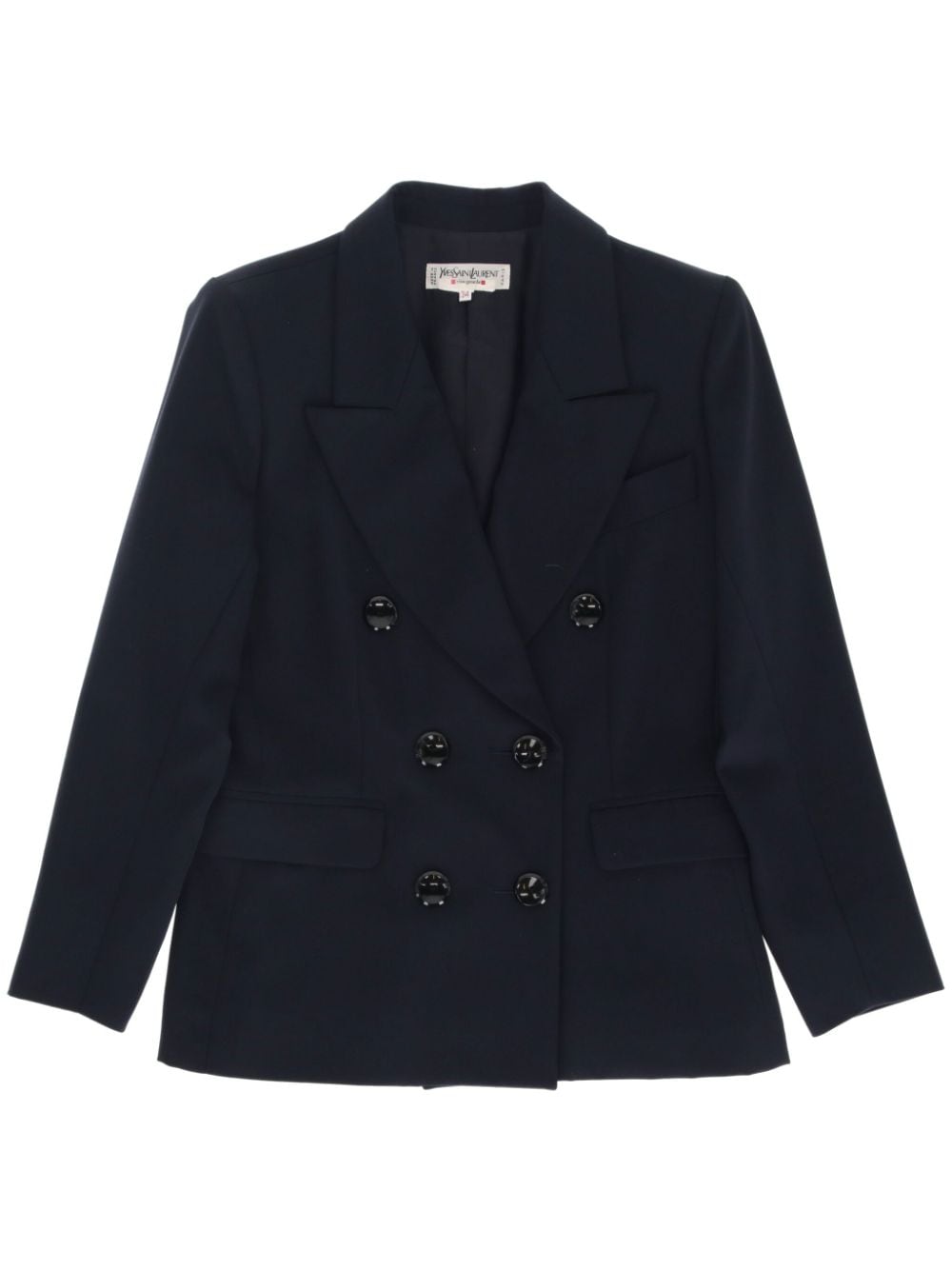 Saint Laurent Pre-Owned 1970s wool double-breasted blazer - Blue von Saint Laurent Pre-Owned